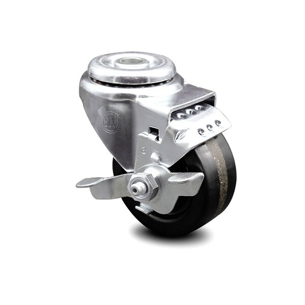 3.5 Inch Phenolic Wheel Swivel Bolt Hole Caster with Brake